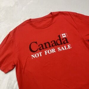 Canada NOT FOR SALE Mens Large T-Shirt Red White Graphic Politics Doug Ford